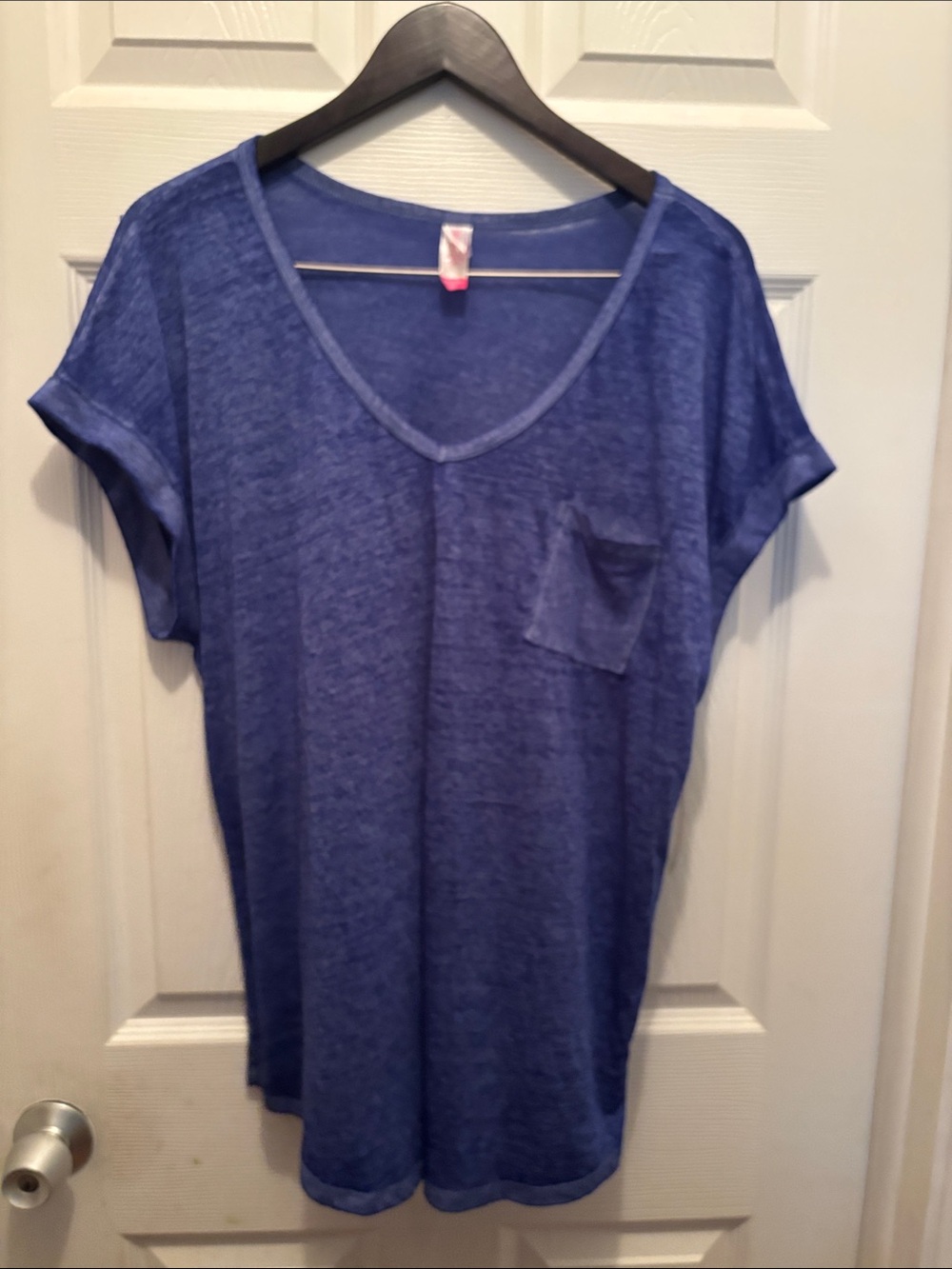 No Boundaries Blue V-Neck Pocket Tee